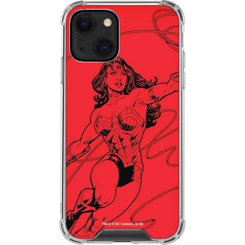 DC Comics Wonder Woman Comic Pop iPhone 14 Plus Clear Case