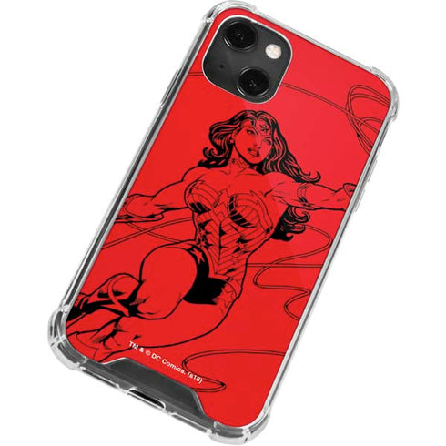 DC Comics Wonder Woman Comic Pop iPhone 14 Plus Clear Case