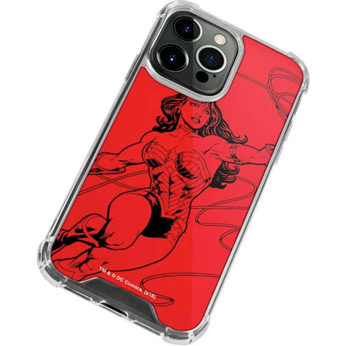 DC Comics Wonder Woman Comic Pop iPhone 14 Pro Clear Case