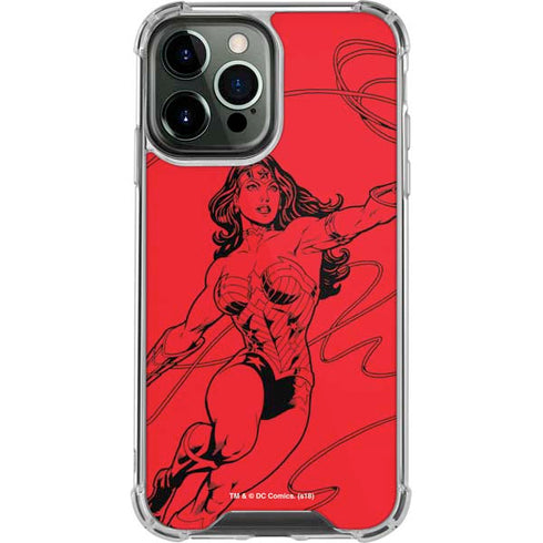 DC Comics Wonder Woman Comic Pop iPhone 14 Pro Max Clear Case