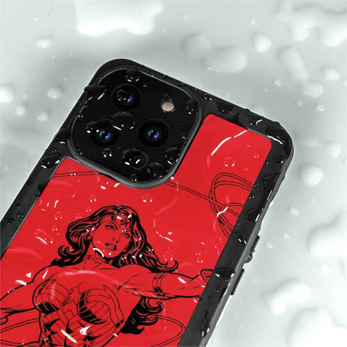 DC Comics Wonder Woman Comic Pop iPhone 15 Pro Waterproof Case