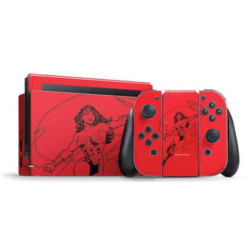 DC Comics Wonder Woman Comic Pop Nintendo Switch Bundle Skin