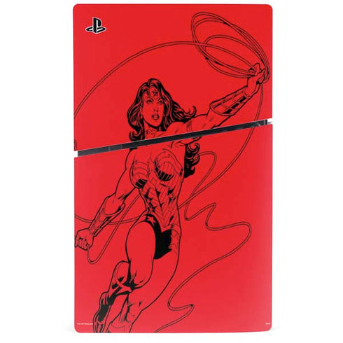 DC Comics Wonder Woman Comic Pop PS5 Slim Disk Console Skin