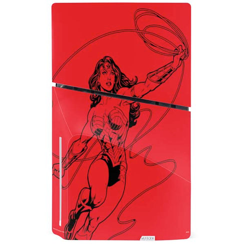 DC Comics Wonder Woman Comic Pop PS5 Slim Disk Console Skin