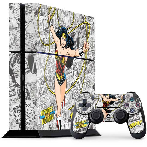 DC Comics Wonder Woman Classic Action Pose PS4 Console and Controller Bundle Skin