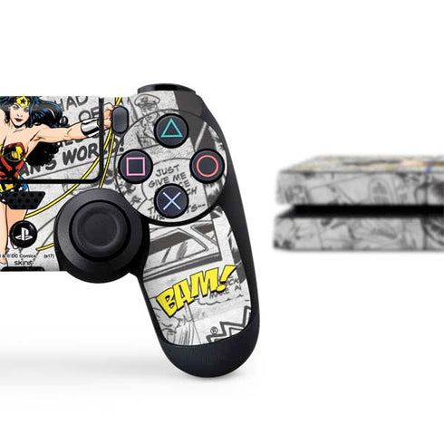 DC Comics Wonder Woman Classic Action Pose PS4 Console and Controller Bundle Skin
