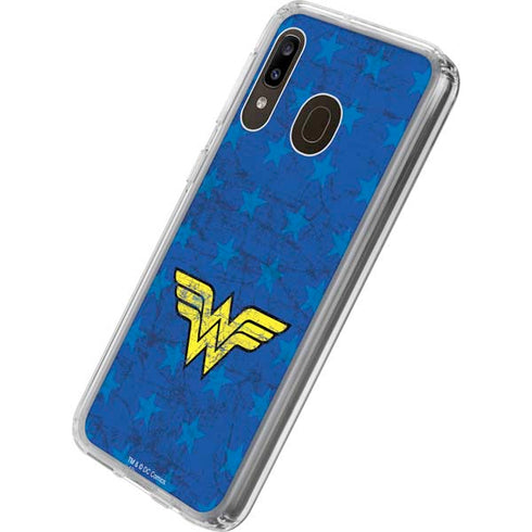 DC Comics Wonder Woman Emblem on Flag Galaxy A20 Clear Case