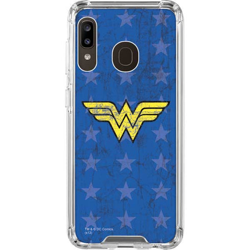 DC Comics Wonder Woman Emblem on Flag Galaxy A30 Clear Case