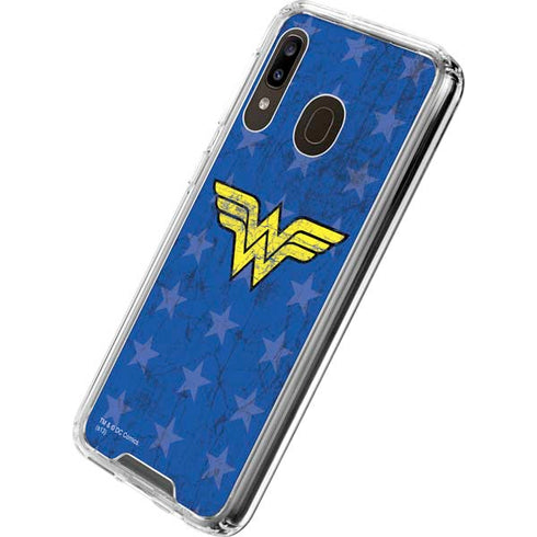 DC Comics Wonder Woman Emblem on Flag Galaxy A30 Clear Case