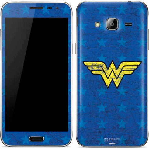 DC Comics Wonder Woman Emblem on Flag Galaxy J3 Skin