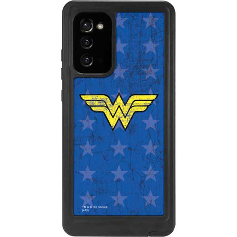 DC Comics Wonder Woman Emblem on Flag Galaxy Note20 5G Waterproof Case