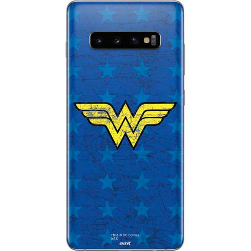 DC Comics Wonder Woman Emblem on Flag Galaxy S10 Plus Skin