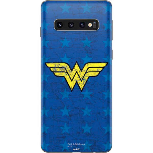 DC Comics Wonder Woman Emblem on Flag Galaxy S10 Skin