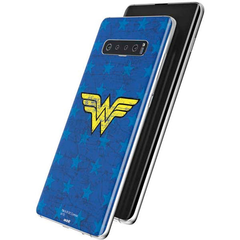 DC Comics Wonder Woman Emblem on Flag Galaxy S10 Skin