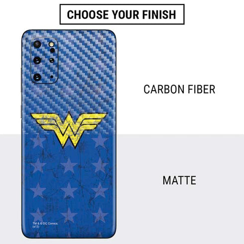 DC Comics Wonder Woman Emblem on Flag Galaxy S20 Plus Skin