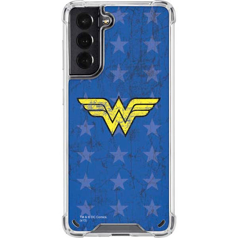 DC Comics Wonder Woman Emblem on Flag Galaxy S21 5G Clear Case