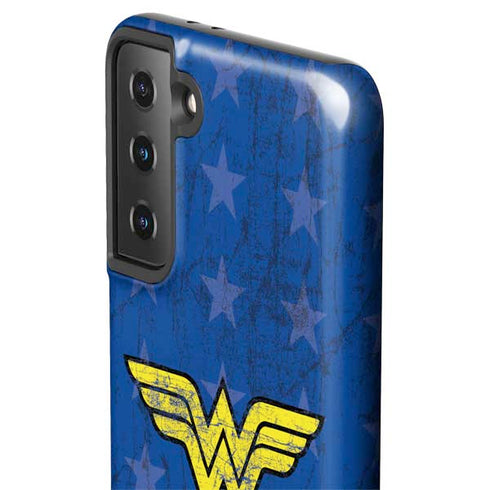 DC Comics Wonder Woman Emblem on Flag Galaxy S21 FE Pro Case