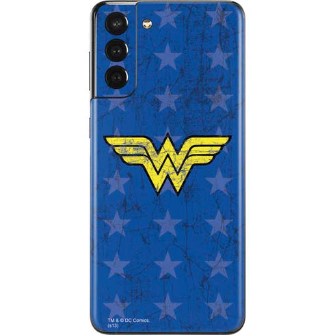 DC Comics Wonder Woman Emblem on Flag Galaxy S21 Plus 5G Skin