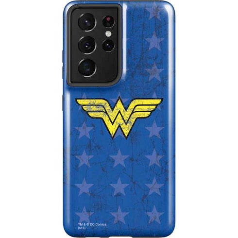 DC Comics Wonder Woman Emblem on Flag Galaxy S21 Ultra 5G Pro Case