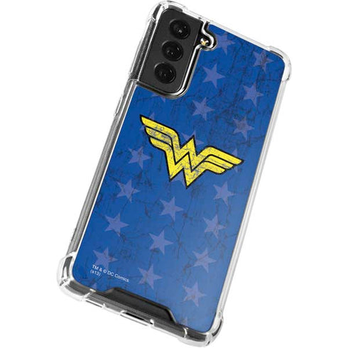 DC Comics Wonder Woman Emblem on Flag Galaxy S22 Clear Case