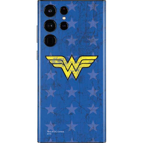 DC Comics Wonder Woman Emblem on Flag Galaxy S22 Ultra Skin