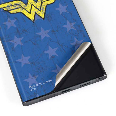 DC Comics Wonder Woman Emblem on Flag Galaxy S22 Ultra Skin