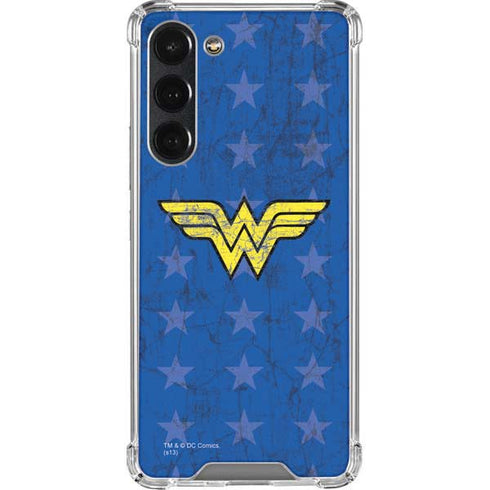 DC Comics Wonder Woman Emblem on Flag Galaxy S23 Plus Clear Case