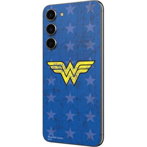 DC Comics Wonder Woman Emblem on Flag Galaxy S23 Plus Skin