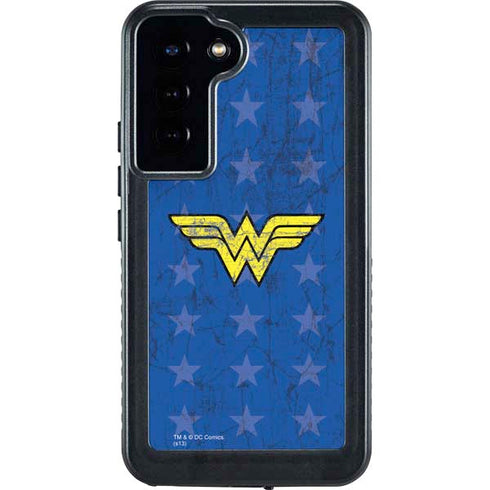 DC Comics Wonder Woman Emblem on Flag Galaxy S23 Plus Waterproof Case