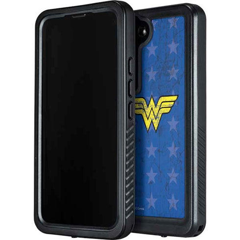 DC Comics Wonder Woman Emblem on Flag Galaxy S23 Plus Waterproof Case
