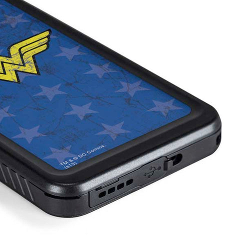 DC Comics Wonder Woman Emblem on Flag Galaxy S23 Plus Waterproof Case