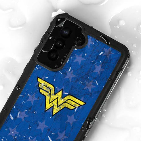DC Comics Wonder Woman Emblem on Flag Galaxy S23 Waterproof Case