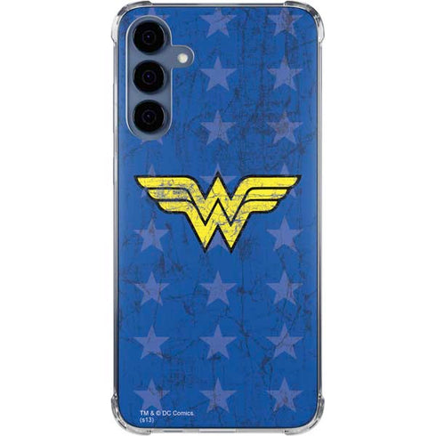 DC Comics Wonder Woman Emblem on Flag Galaxy S24 Clear Case
