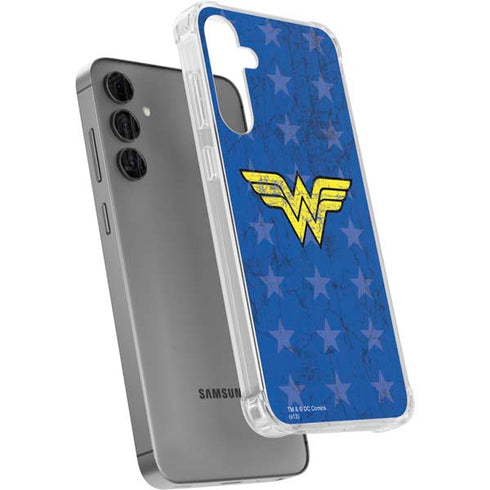 DC Comics Wonder Woman Emblem on Flag Galaxy S24 Plus Clear Case