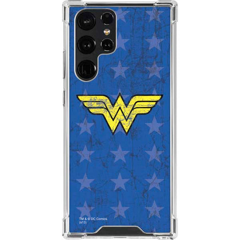 DC Comics Wonder Woman Emblem on Flag Galaxy S24 Ultra Clear Case