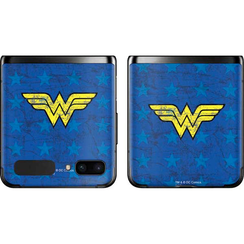 DC Comics Wonder Woman Emblem on Flag Galaxy Z Flip Skin