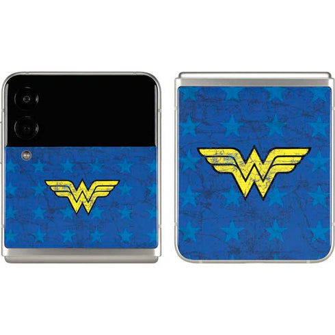 DC Comics Wonder Woman Emblem on Flag Galaxy Z Flip3 5G Skin