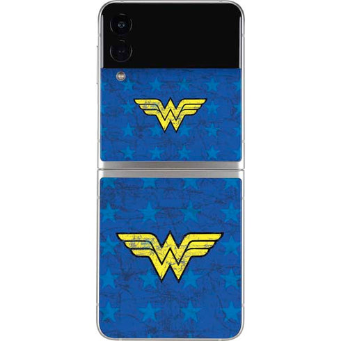 DC Comics Wonder Woman Emblem on Flag Galaxy Z Flip3 5G Skin