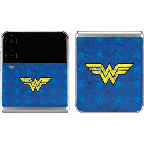 DC Comics Wonder Woman Emblem on Flag Galaxy Z Flip4 5G Skin