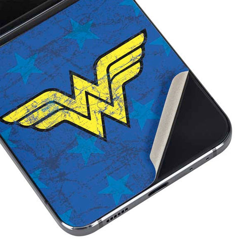 DC Comics Wonder Woman Emblem on Flag Galaxy Z Flip5 5G Skin