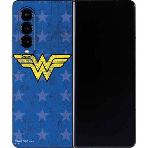 DC Comics Wonder Woman Emblem on Flag Galaxy Z Fold4 5G Skin