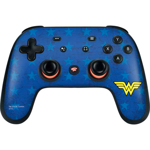 DC Comics Wonder Woman Emblem on Flag Google Stadia Controller Skin