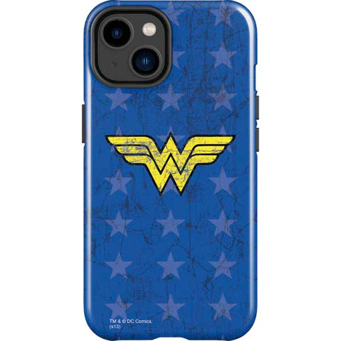 DC Comics Wonder Woman Emblem on Flag iPhone 15 Plus Impact Case
