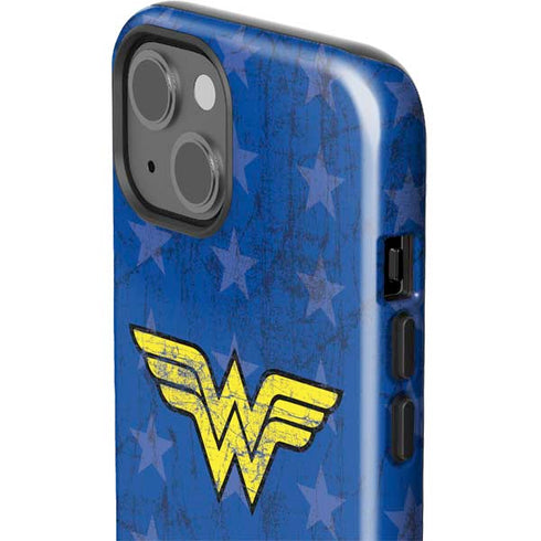 DC Comics Wonder Woman Emblem on Flag iPhone 15 Plus Impact Case