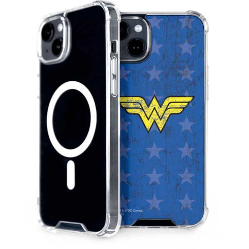DC Comics Wonder Woman Emblem on Flag iPhone 15 Plus MagSafe Case