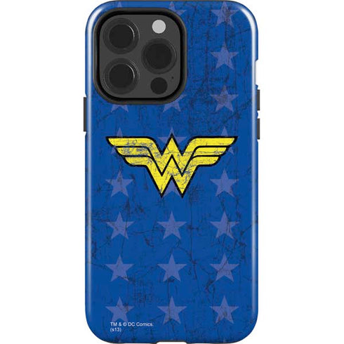 DC Comics Wonder Woman Emblem on Flag iPhone 14 Pro Impact Case
