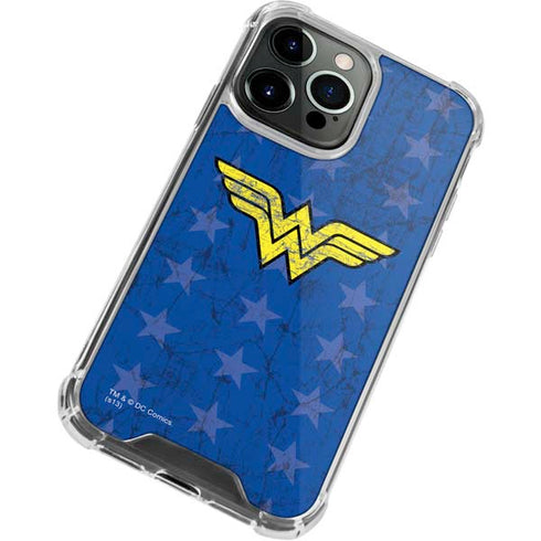 DC Comics Wonder Woman Emblem on Flag iPhone 15 Pro Max Clear Case