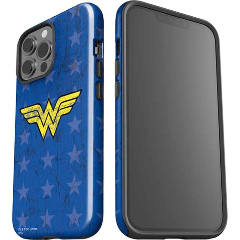 DC Comics Wonder Woman Emblem on Flag iPhone 15 Pro Max Impact Case