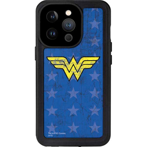 DC Comics Wonder Woman Emblem on Flag iPhone 14 Pro Waterproof Case