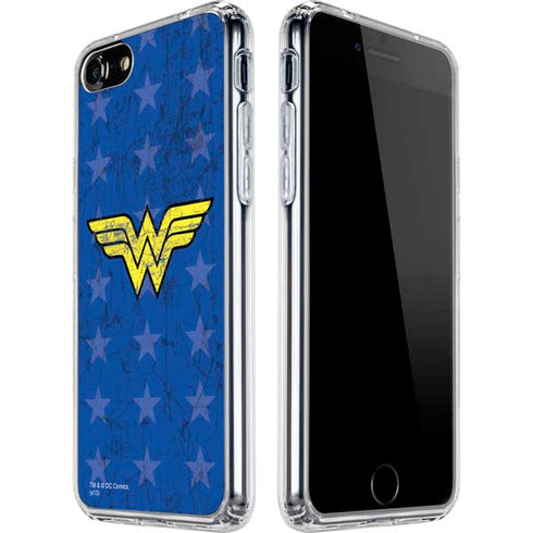DC Comics Wonder Woman Emblem on Flag iPhone SE (2nd & 3rd Gen) Clear Case